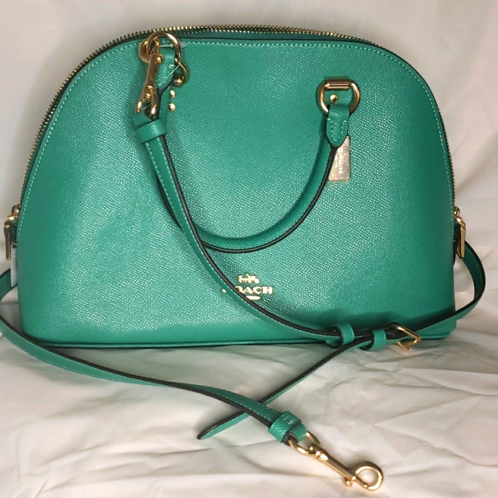 Coach purse teal green
